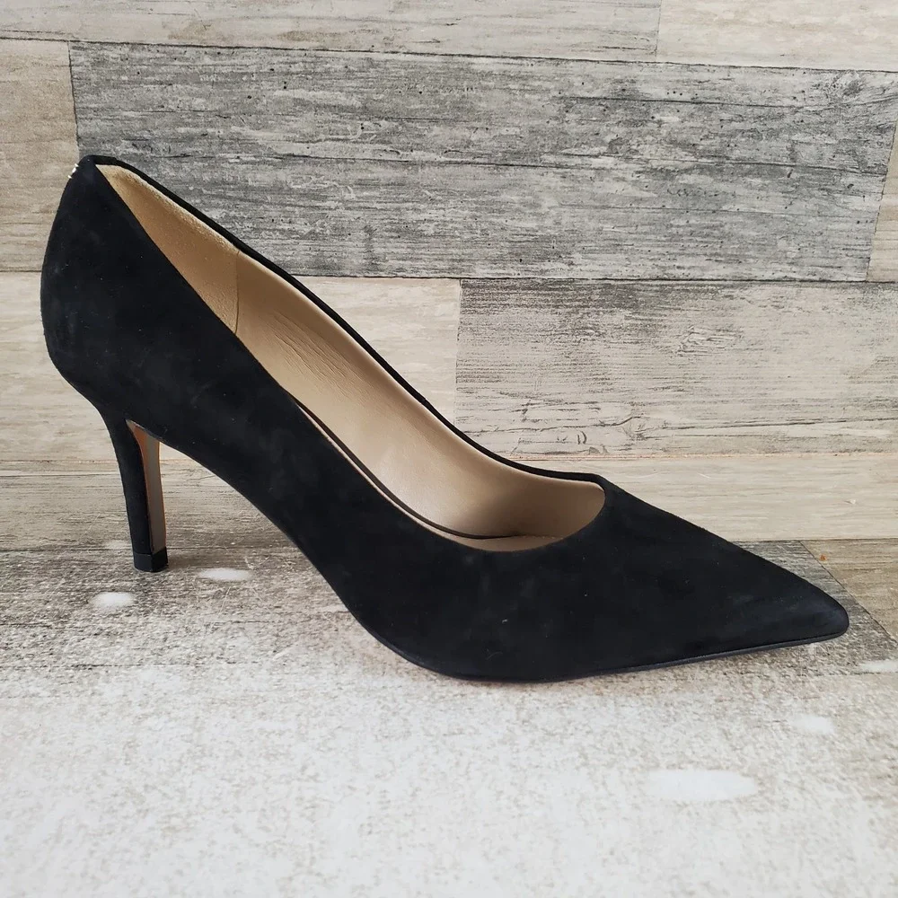 Sam Edelman Vienna Womens Pumps Sz 7 M Black Suede Slip On Pointed Toe Slip On